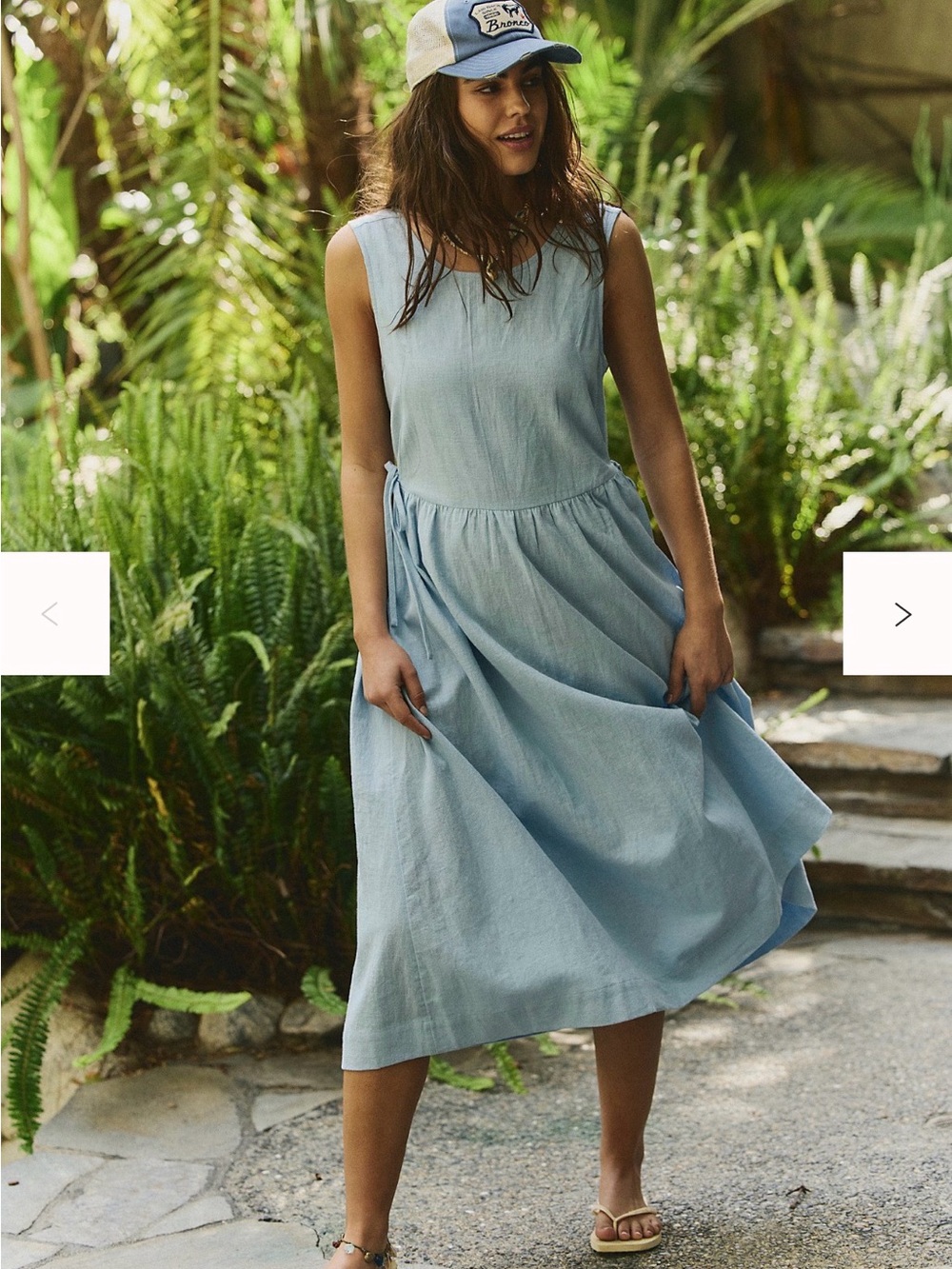 Free People Madeline Cotton Linen Midi Dress